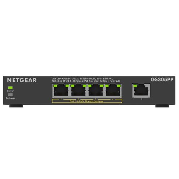 NETGEAR ネットギア GS305PP PoE+対応ギガビット5ポート アンマネージ