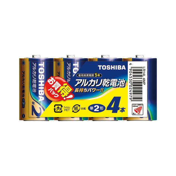 TOSHIBA 東芝 アルカリ乾電池 単二 4本パック (LR14L4MP)