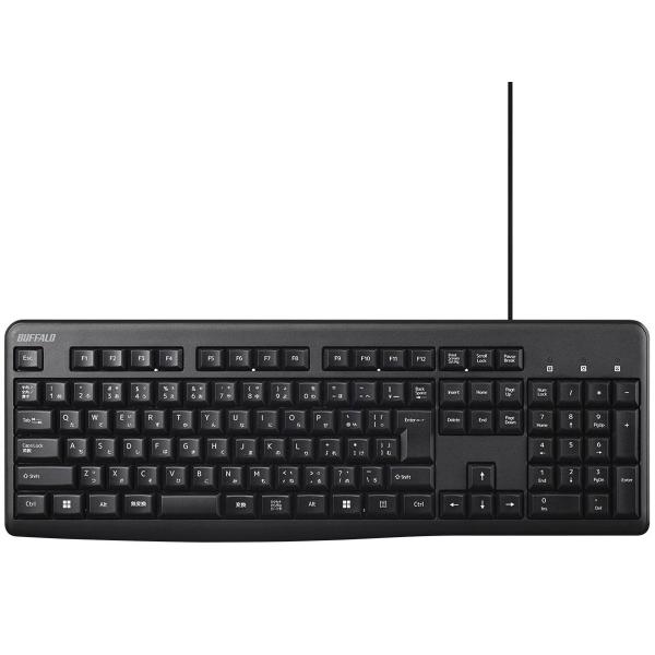 BUFFALO バッファロー USB接続 有線スタンダードキーボード ブラック(BSKBU110BK)
