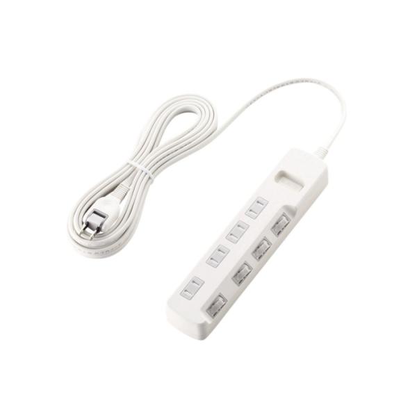 ELECOM エレコム 雷ガードタップ/個別スイッチ/4個口/5m/ホワイト T-K6A-2450WH