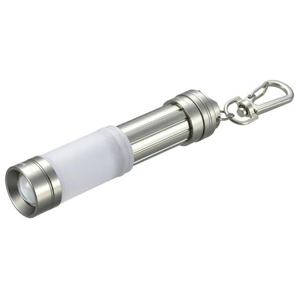OHM オーム電機 懐中電灯 シルバー 最大径2×長さ6cm LEDキーライト(22lm/LR44ボタン電池×3個使用)