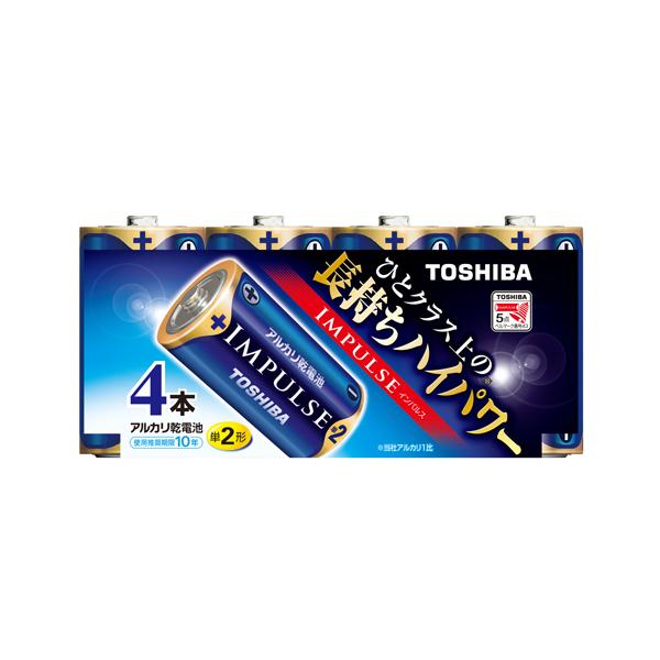 TOSHIBA 東芝 アルカリ電池単2形4本パック　LR14H 4MP