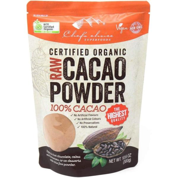 HBC Trading シェフズチョイス オーガニックローカカオパウダー 300g Organic Raw Cacao Powder 有機カカオパウダー (NL) 入数:10