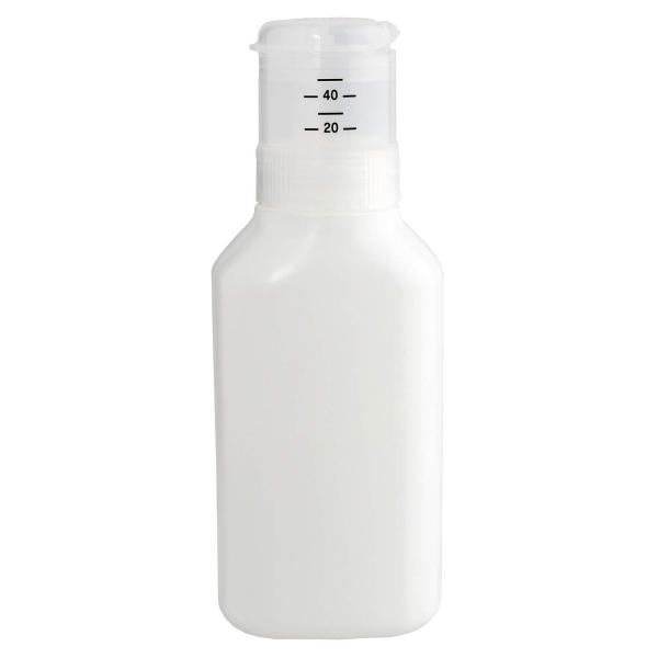 レック(LEC) 押して計量 詰め替え 洗剤ボトル 600ml (液体洗剤用) 無地 ホワイト デザインシール付き W00108