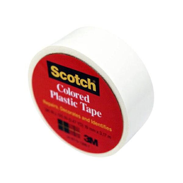 3M スリーエム カラープラスチックテープ 190W-N 白 19mm×3.17m 入数:6