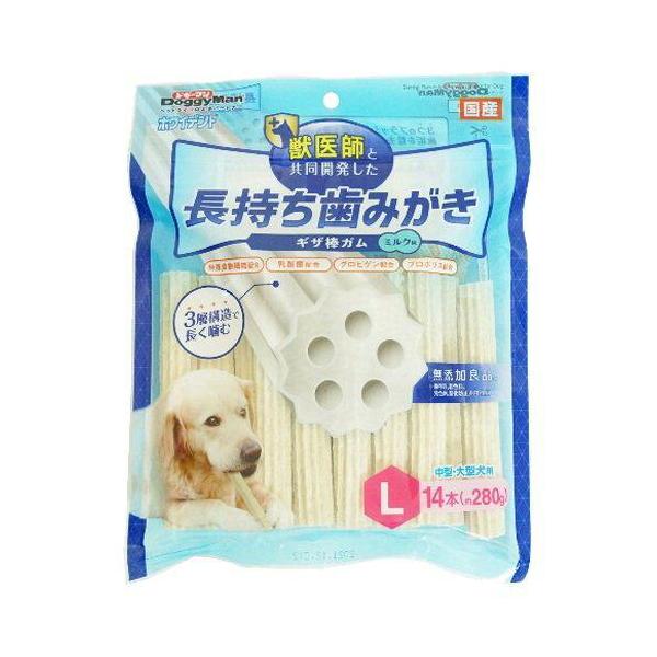 他サイト： ドギーマンハヤシ ホワイデント 長持ち歯みがき ギザ棒ガム L 14本 (-)の商品画像