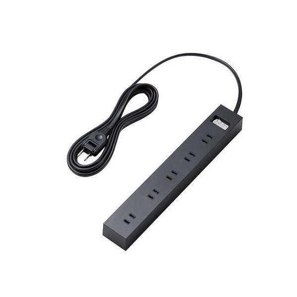 ELECOM エレコム 雷ガードタップ 一括スイッチ マグネット ホコリ防止シャッター付き スイングプラグ 10個口 3.0m ブラック ECT-1530BK 1個