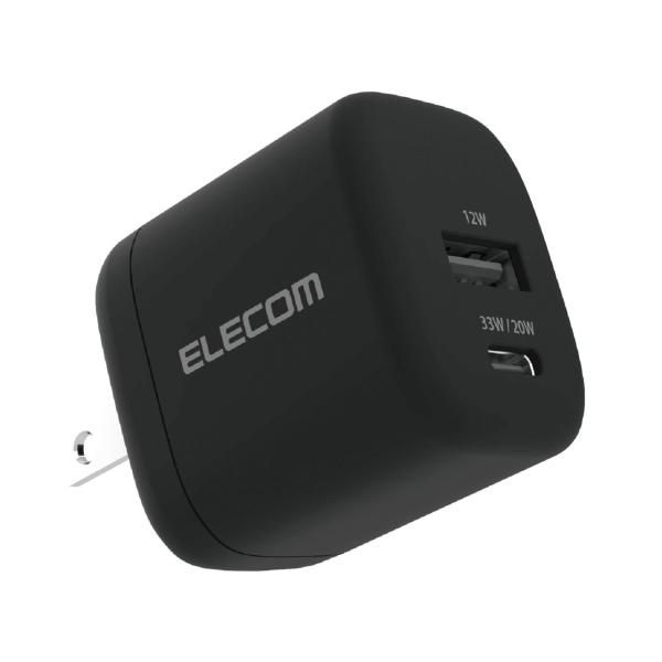 ELECOM エレコム AC充電器/USB PD/33W/USB-C/USB-A/ブラック(MPA-AC11433BK)