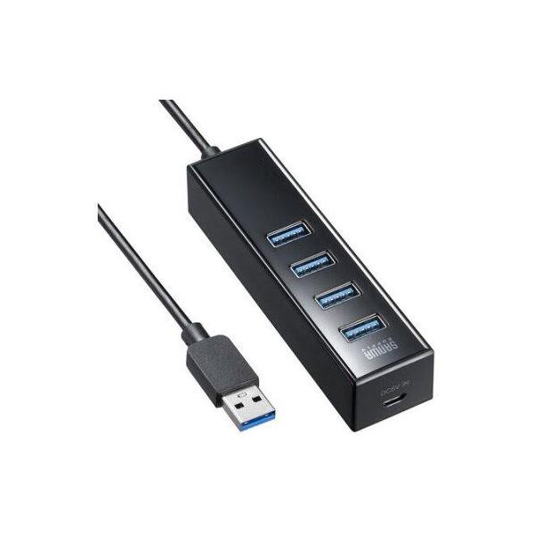 訳あり新品 USBハブ 4ポート 磁石付USB3.2 Gen1 USB-3H405BKN サンワサプライ 外装に傷・汚れあり