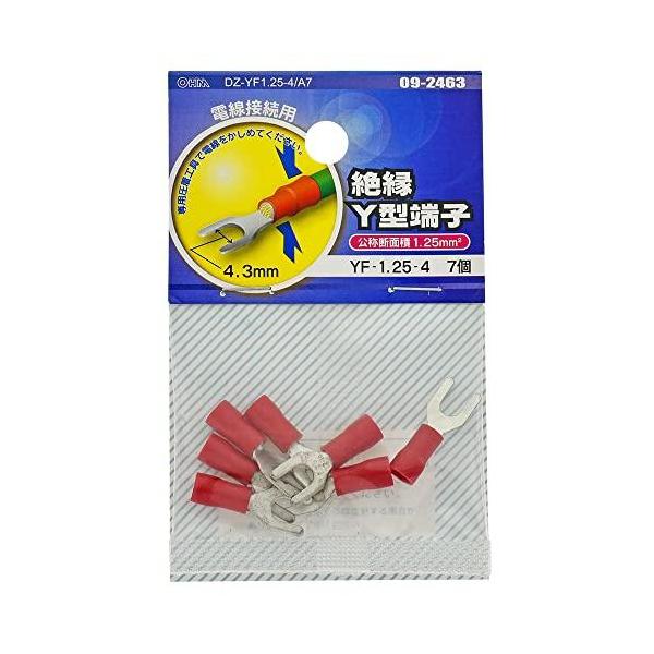 OHM オーム電機 絶縁Y型端子(YF1.25-4/7個入り) DZ-YF1.25-4/A7