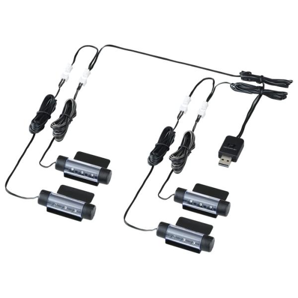 他サイト： セイワ(SEIWA) 車内用品 USBフロアライト4連タイプ イルミネーション USB電源 F335 高輝度ブルーLED使用 照射角度調整...の商品画像