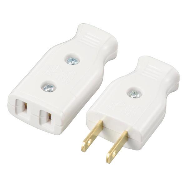 OHM オーム電機 コードコネクター(プラグとボディのセット/補修用/1500Wまで/15A-125V/ホワイト) HS-HST/WP