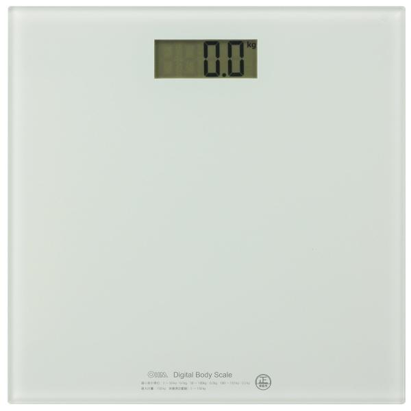 他サイト： OHM オーム電機 デジタル体重計 スリム＆シンプル ホワイト HBK-T100-W 08-0065の商品画像