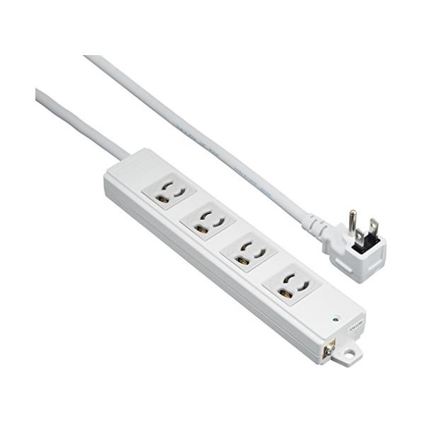 SANWASUPPLY サンワサプライ 工事物件タップ 3P抜け止め・L型プラグ・マグネット・4個口 3m TAP-K4L-3