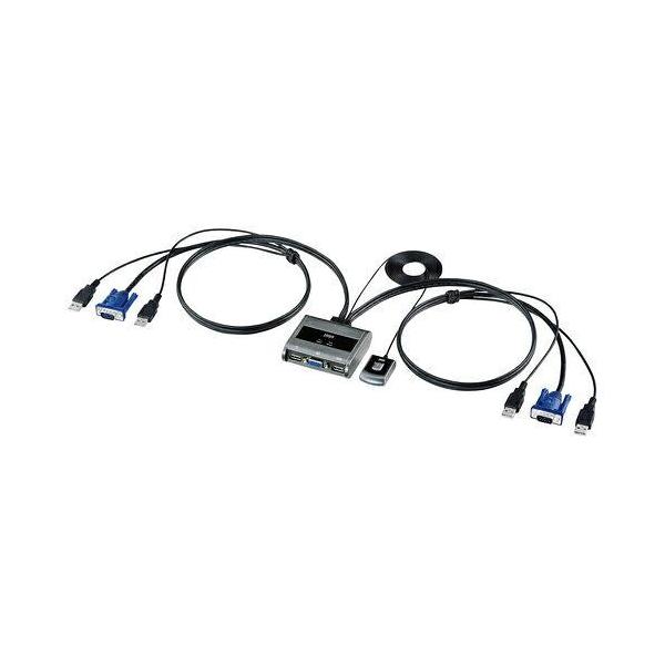 訳あり新品 パソコン切替器 VGA USB対応 2:1 エミュレーション非搭載 手元スイッチ付き SW-KVM2UUSN2 サンワサプライ 外装に傷・汚れあり