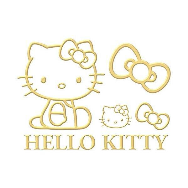 他サイト： セイワ(SEIWA)ハローキティ 車用 ステッカー エンブレム ゴールド 1枚入り ドレスアップ KT546 HELLO KITTYの商品画像