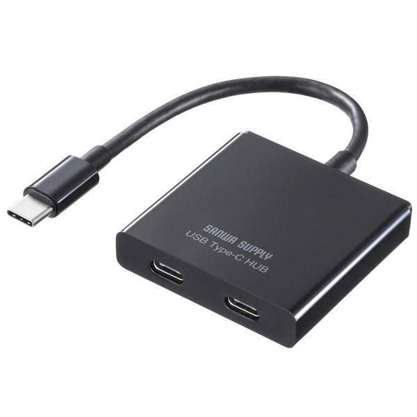 訳あり新品 USB タイプCハブ C×2 薄型 PD専用ポート USB-3TCP12BK サンワサプライ ネコポス対応 外装に傷・汚れあり