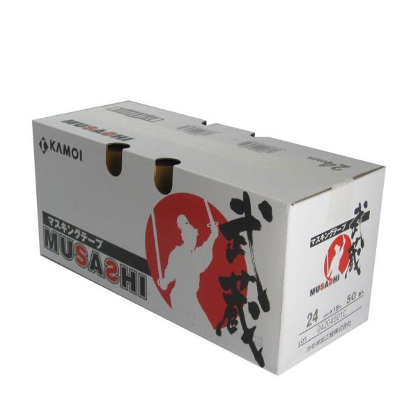 カモ井マスキングテープ武蔵24㎜４箱 カモ井加工紙 カモイ マスキングテープ 武蔵 24ミリ : HJN ヤフー店