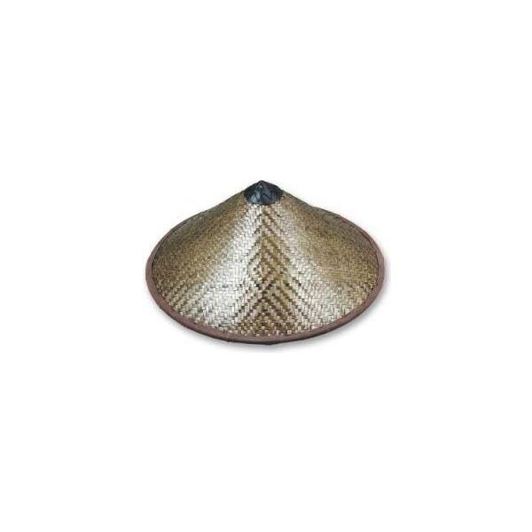 下野　竹笠(布付) 茶 五徳台付 鮎釣り レトロ釣り帽子