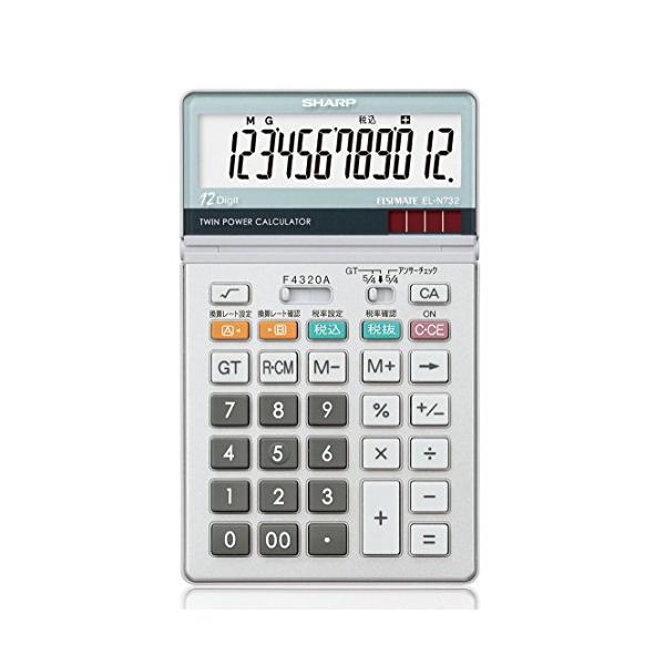 他サイト： SHARP シャープ 実務電卓 グリーン購入法適合モデル ナイスサイズタイプ 12桁 EL-N732KXの商品画像