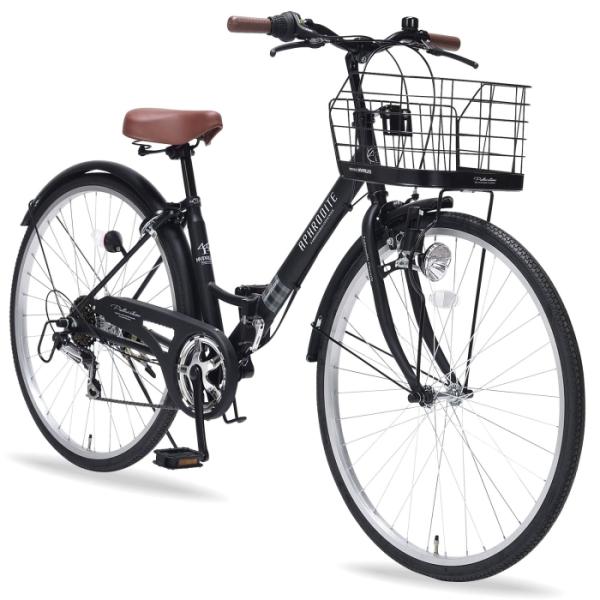 他サイト： 池商 折畳シティサイクル26・6SPダイナモLEDライト・肉厚チューブ マットブラック MC507VALOREBK 沖縄・離島への配送不可の商品画像