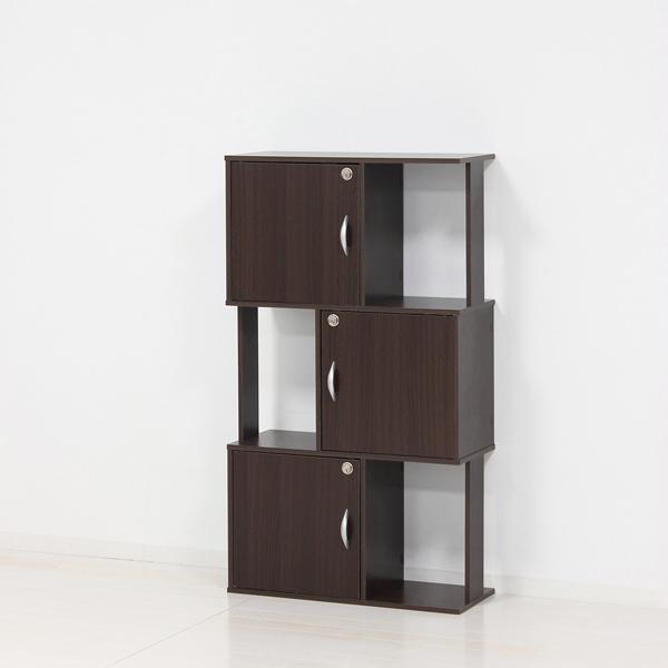 KUROSHIO クロシオ 39410 ラック 鍵付き3段 ブラウン 北海道、沖縄