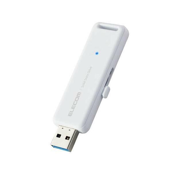 ELECOM エレコム 外付けSSD ポータブル USB3.2(Gen2)対応 スライド式 500GB ホワイト / ESD-EMB0500GWH