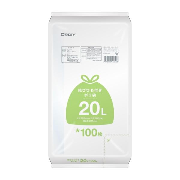 他サイト： オルディ 結びひも付ポリ袋 20L 0.015mm 半透明 100P DT-HN20-100の商品画像