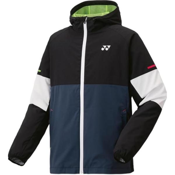 YONEX （ヨネックス） テニス トレーニングウェア ユニ裏地付ウォームアップパーカー 【ダークガン】 52016 277 ＷＵＰニットジャケット ジャケット メンズ・レディース 男性用・女性用 ブラック 黒 白 25FW {SK} YONEX ヨネックス ユニウラジツキウォームアップパーカー (52016) 色