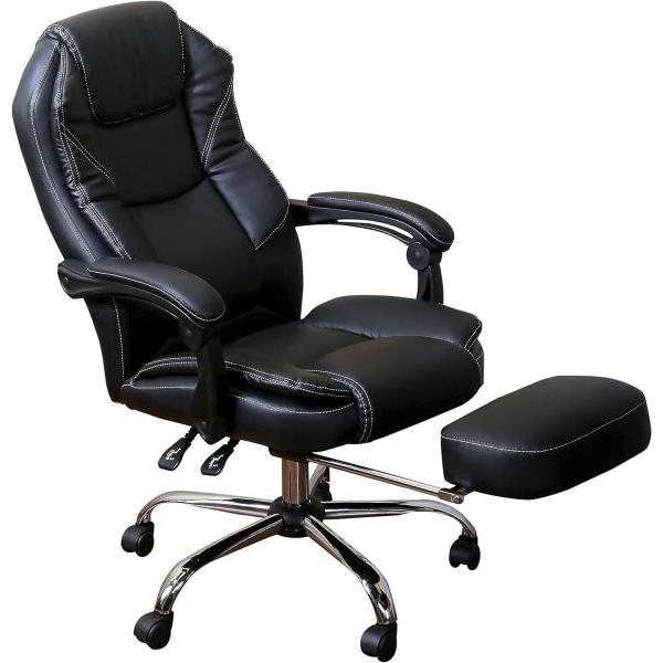谷村実業 フットレスト付ボスチェアブラック TAN-835（BK） : RING