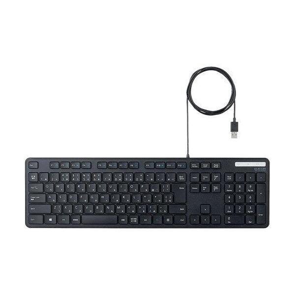 他サイト： ELECOM エレコム 有線キーボード/薄型/メンブレン式/抗菌/フルサイズ/ブラック(TK-FCM108KBK)の商品画像