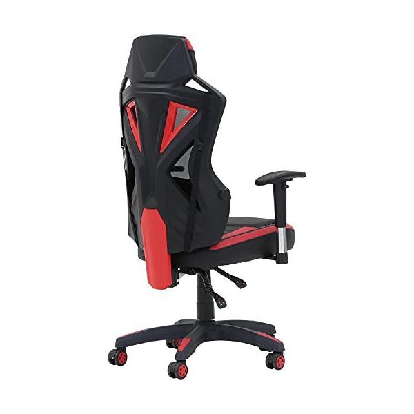 不二貿易 ゲーミングチェア パーソナルチェア レッド メッシュ 回転式