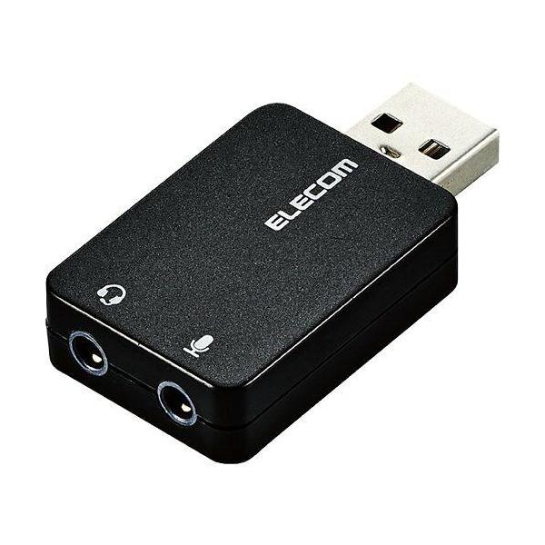 他サイト： ELECOM エレコム USB-AADC01BK USBオーディオ変換アダプタ/ブラック(USB-AADC01BK)の商品画像
