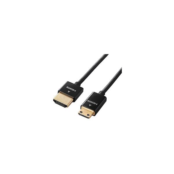 他サイト： ELECOM エレコム HDMIケーブル/イーサネット対応/スーパースリム/mini/1.5m/ブラック(DH-HD14SSM15BK)の商品画像
