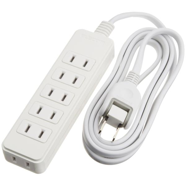 他サイト： ELECOM エレコム スイングプラグタップ/6個口/2m/ホワイト T-S02-2620WHの商品画像