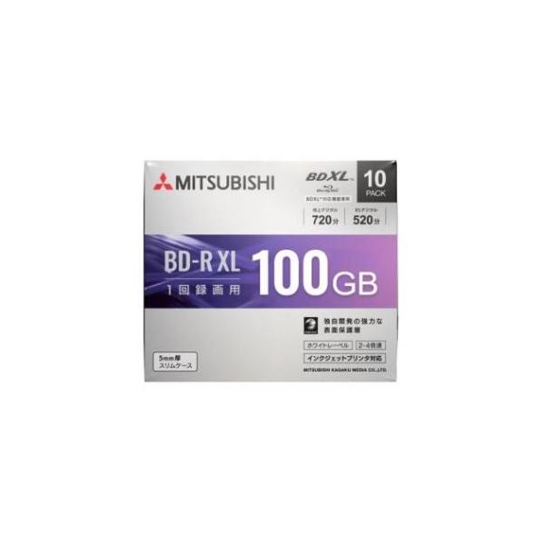 他サイト： 三菱化学 録画用BD-R XL 520分 2-4倍速 5mmスリムケース入10枚パック　VBR520YP10D1の商品画像