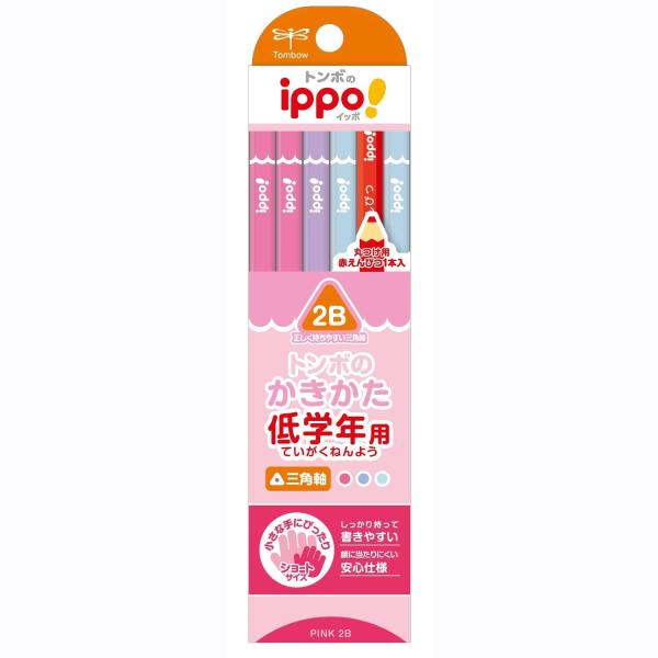 他サイト： トンボ鉛筆 鉛筆 ippo 低学年用かきかたえんぴつ 2B 三角軸 プレーン Pink MP-SEPW04-2Bの商品画像