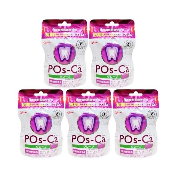 他サイト： 江崎グリコ ポスカ グレープ エコパウチ 75g 5袋セット 初期むし歯対策ガム 紫の商品画像