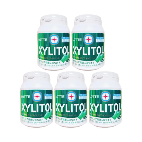 XYLITOL ロッテ キシリトールガム ライムミント メガボトル 290g 5個