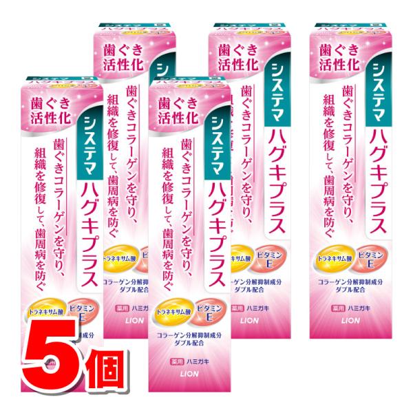 ライオン システマ ハグキプラスハミガキ 90g　×5個 ★