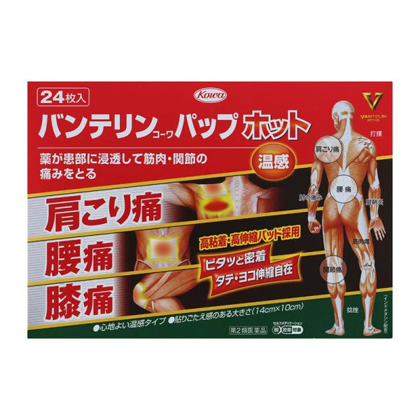 【第2類医薬品】 興和 バンテリンコーワ パップホット 24枚 【セルフメディケーション税制対象商品】