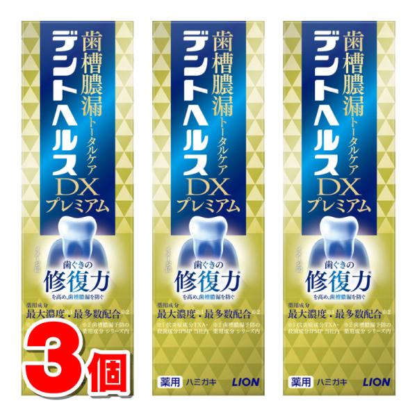 【医薬部外品】 ライオン デントヘルス 薬用ハミガキDX プレミアム 90g　×3個 ★