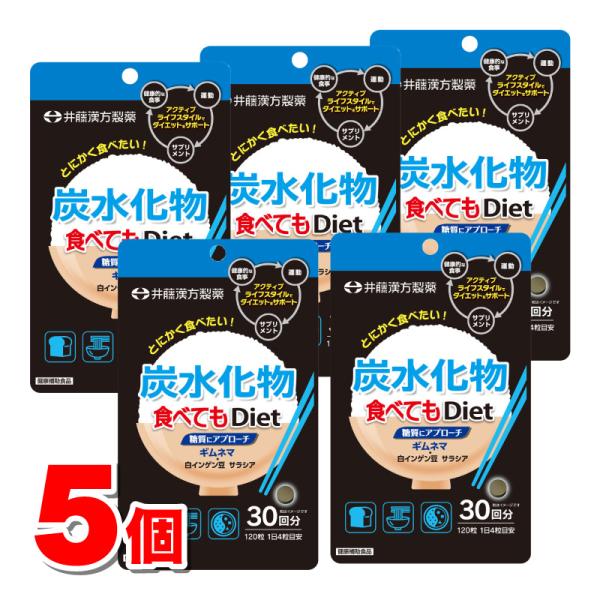 井藤漢方製薬 炭水化物 食べてもDiet 120粒　×5個 ★