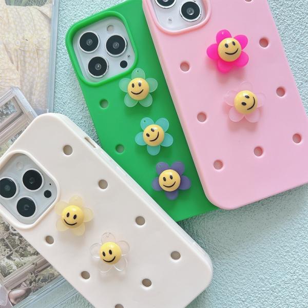 アクセサリー シューズ チャーム 飾り デコレーション ピン パーツ カスタム オリジナル 付け替え かわいい おしゃれ レディース 女性 スマイル フラワー