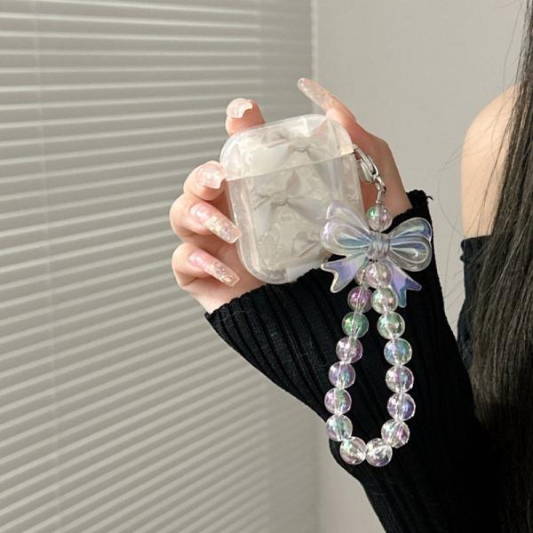 AirPods ケース 韓国 リボン ピンク 白 イヤホン カバー Pro 第1世代 第2世代 第3世代 かわいい シリコン おしゃれ レトロ Y2K