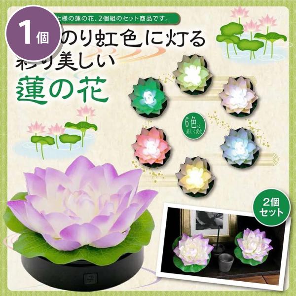 ロータス~蓮花 はすはな~ ゆらぎ 2個 ほんのり虹色 灯 彩り美しい 蓮の