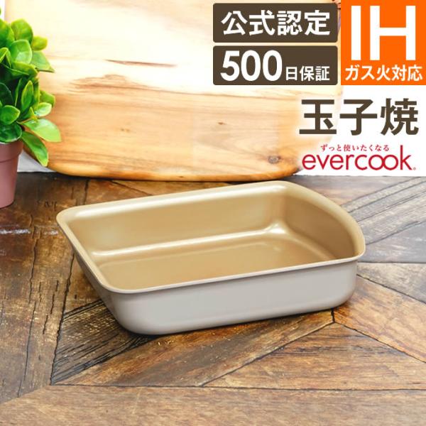 evercook 選べるエバークック 着脱式専用 IH・ガス対応 玉子焼13×19cm グレージュ EIDFP13GRG ドウシシャ