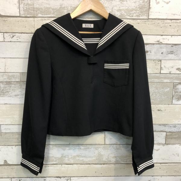 【ランクB】セーラー服 165A  ELLE 黒 スリムシルエット ストレッチ ウール50％ 上着 中学生 高校生 女子制服  中古学生服　中古制服