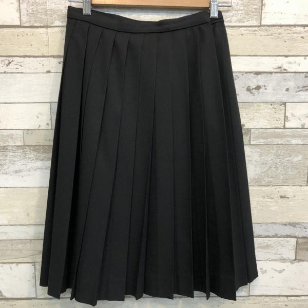【ランクB】冬スカート 24本ヒダ ELLE 69×60 黒  ウール50％ 中学生 高校生 女子制服  中古学生服　中古制服