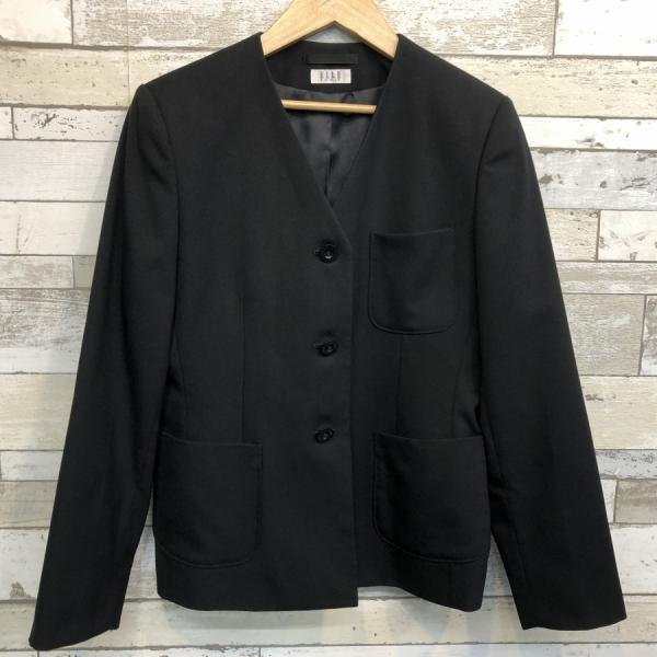 【ランクB】シングルイートン  165A エル  黒 スリムシルエット ストレッチ ウール50％ 上着 中学生 高校生 女子制服  中古学生服A